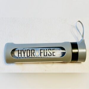 Hydrofuse Fruit Infusion BPA Free Glass Water Bottle W/ Gray Rubber Grip